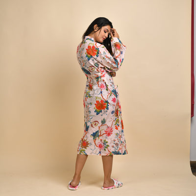 MULTI-COLOUR PURE COTTON BATHROBE