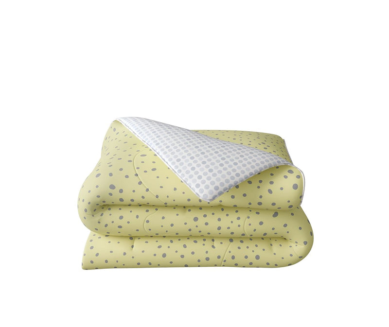 Muted Yellow Abstract & Fun Print Single Size Comforter (100% Cotton, Reversible)