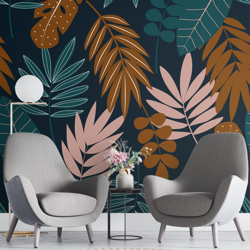 Seamless abstract tropical – Mural Wallpaper, PVC Free, Non-Toxic