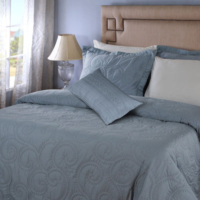 Mesh Blue 7 Pcs Double Quilt Set