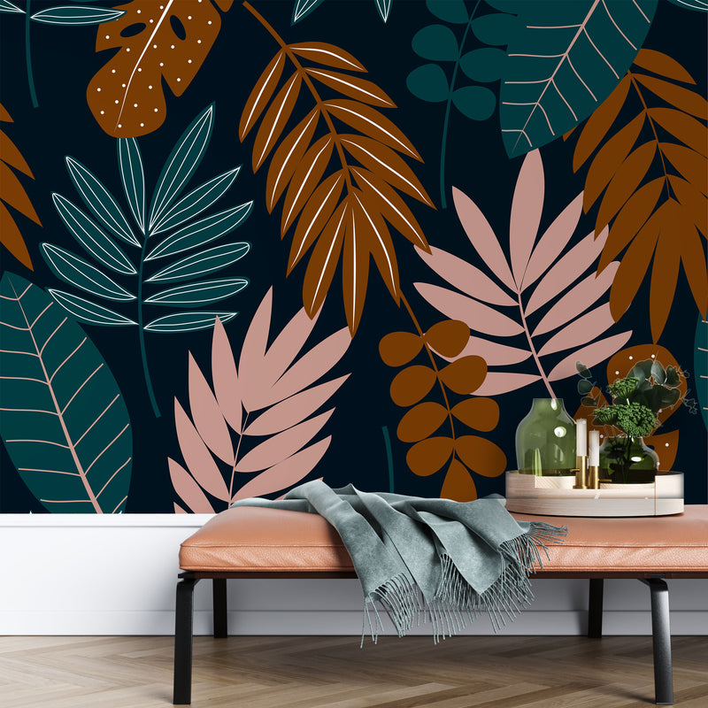 Seamless abstract tropical – Mural Wallpaper, PVC Free, Non-Toxic