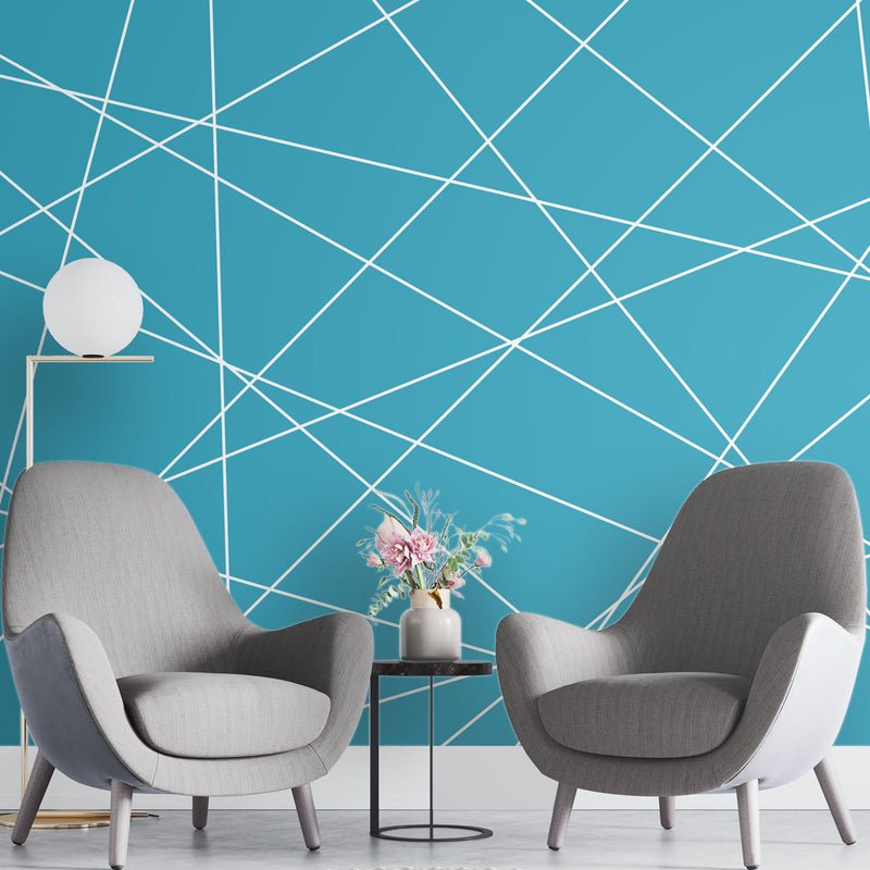 Navy blue seamless geometric – Mural Wallpaper, PVC Free, Non-Toxic