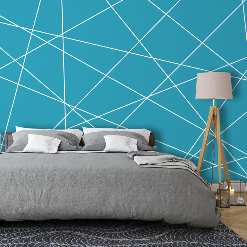 Navy blue seamless geometric – Mural Wallpaper, PVC Free, Non-Toxic