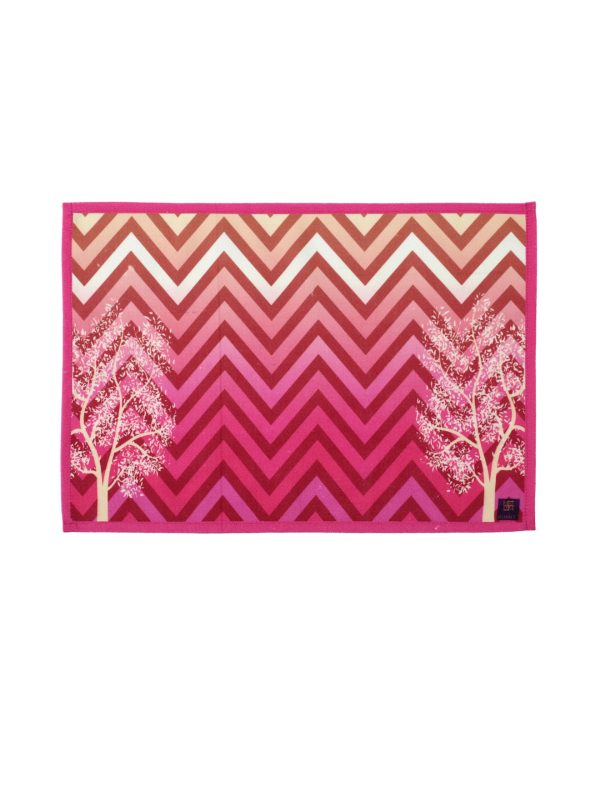 Pink Cotton Dining Table Mats/Place Mats – Set of 6