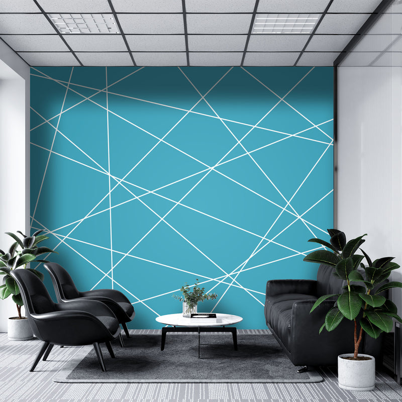 Navy blue seamless geometric – Mural Wallpaper, PVC Free, Non-Toxic