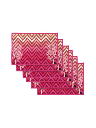 Pink Cotton Dining Table Mats/Place Mats – Set of 6