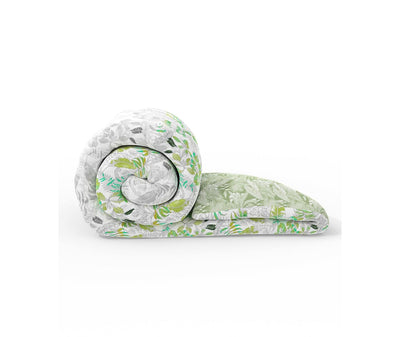 Leaves Print Single Size Comforter (Cotton, Reversible)