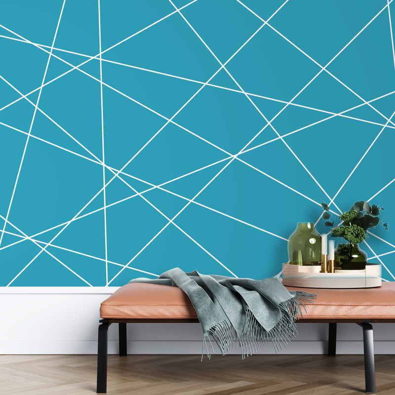 Navy blue seamless geometric – Mural Wallpaper, PVC Free, Non-Toxic