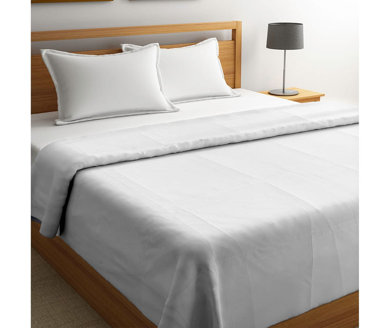 Plain White Double Size Comforter (100% Cotton, Reversible)