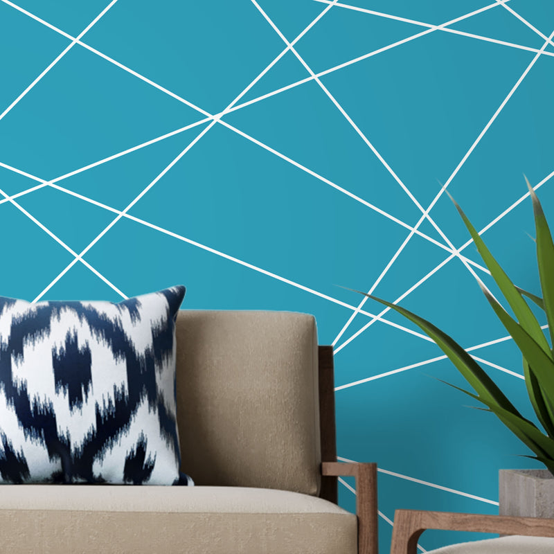 Navy blue seamless geometric – Mural Wallpaper, PVC Free, Non-Toxic