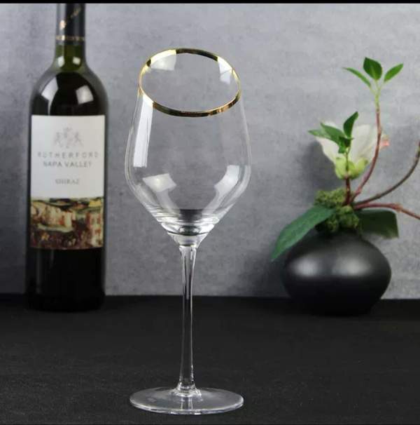 SLANTING CRYSTAL STEM GLASS - SET OF 2