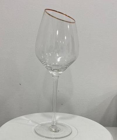 SLANTING CRYSTAL STEM GLASS - SET OF 2