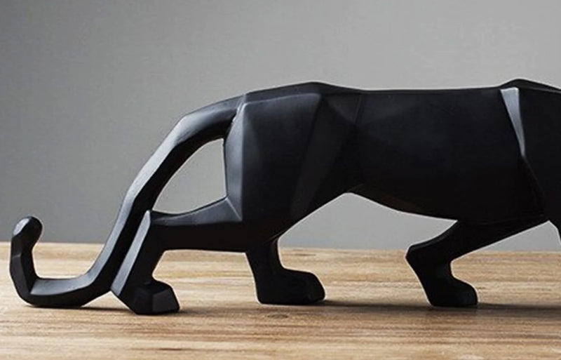 Modern Art Geometric Panther Statue (9462)