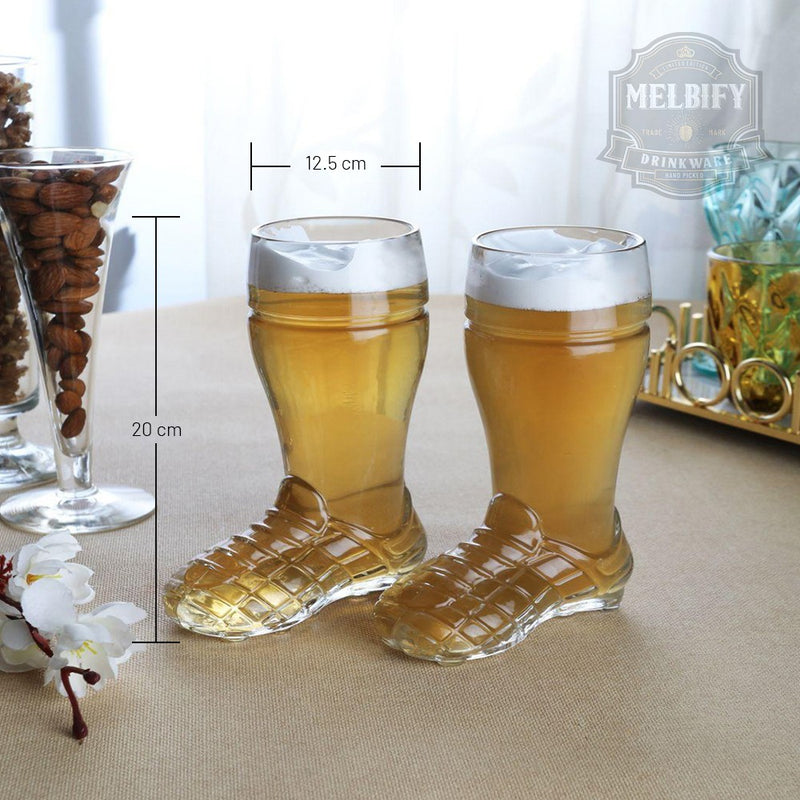 Boot Shoe Glass Shaped Beer Mug | 360 ml | Weight 500 GMS | Unique | Imported | Beer Mug Gift Set | Ideal for Beer | Juice and Cocktails(9462)