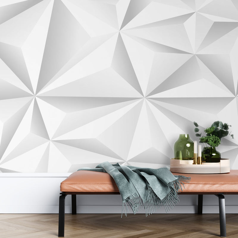 White 3D geometric