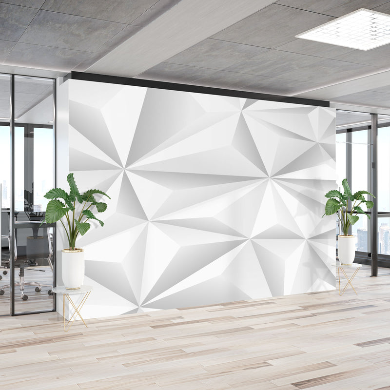 White 3D geometric