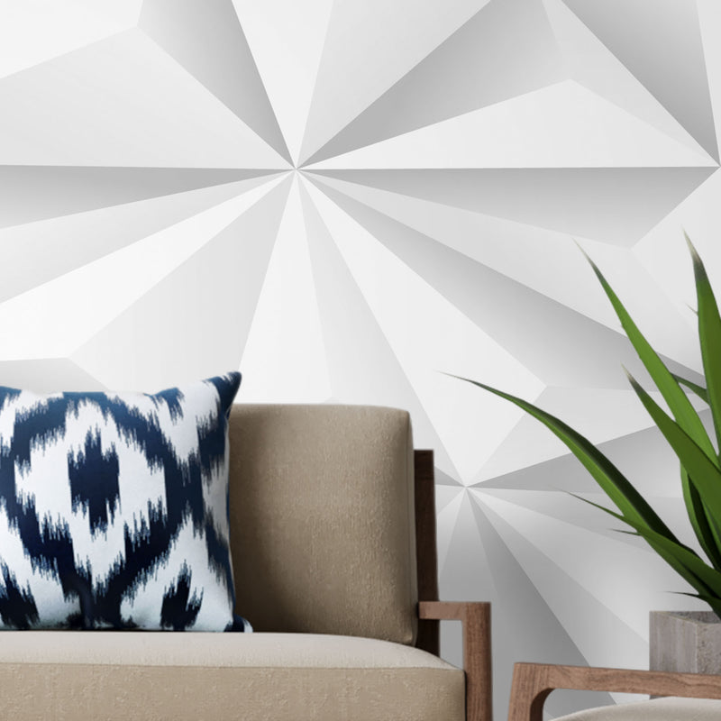 White 3D geometric