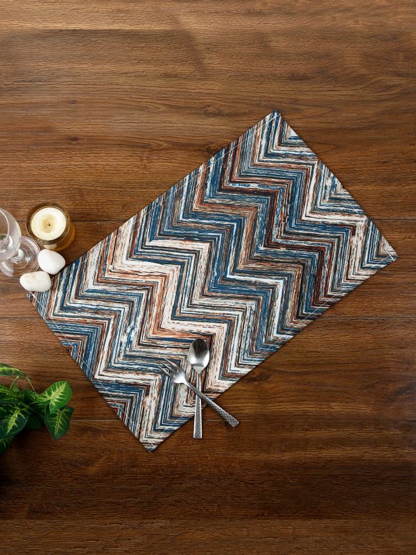 Multicolor Zigzag Printed Placemat/Table Mat Pack of 6