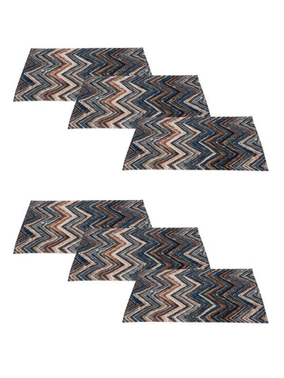 Multicolor Zigzag Printed Placemat/Table Mat Pack of 6