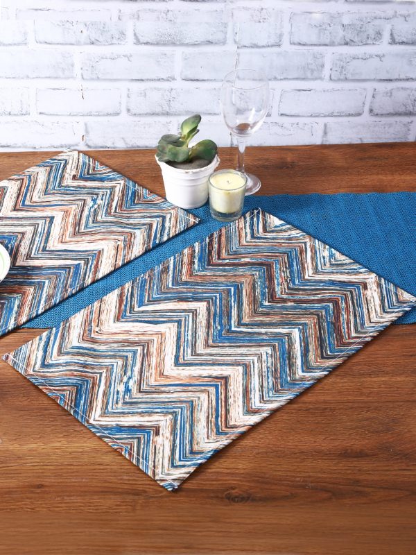 Multicolor Zigzag Printed Placemat/Table Mat Pack of 6