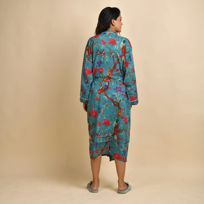 TEAL PURE COTTON BATHROBE