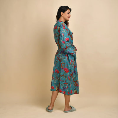 TEAL PURE COTTON BATHROBE