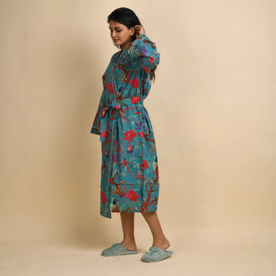 TEAL PURE COTTON BATHROBE