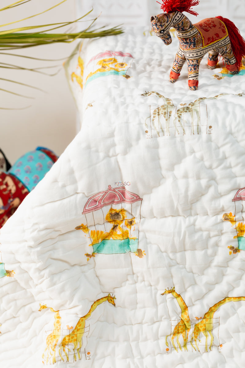 Giraffe Print Baby Quilt Set